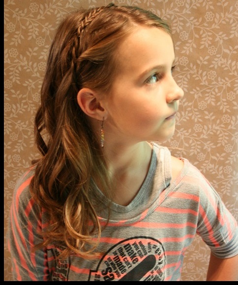 Braided Bangs Hairstyle for Little Girls via