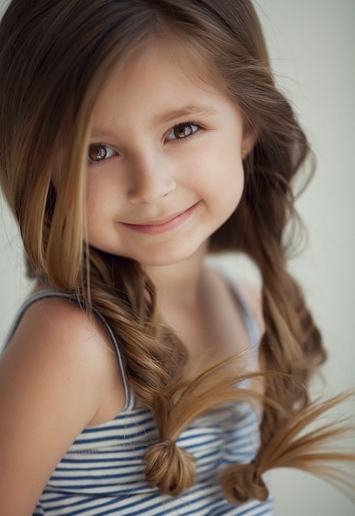 Braided Pony Hairstyle for Little Girls via