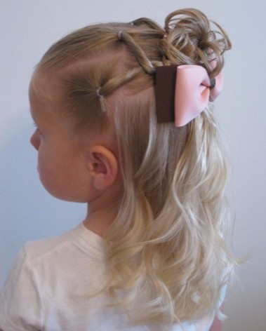 Braided Bun Hairstyle for Little Girls via
