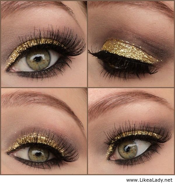 Glitter Eye Makeup Idea for Brown Eyes