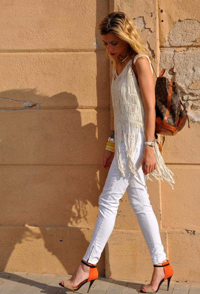 All White Combination Ideas for Stylish Spring Looks: Fringes