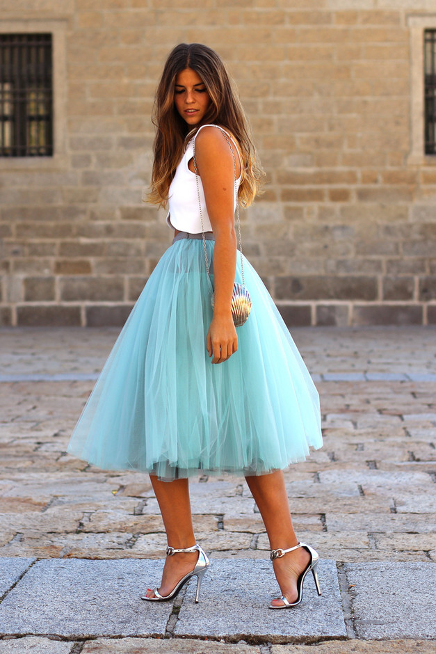 Baby Blue Midi Skirt Outfit