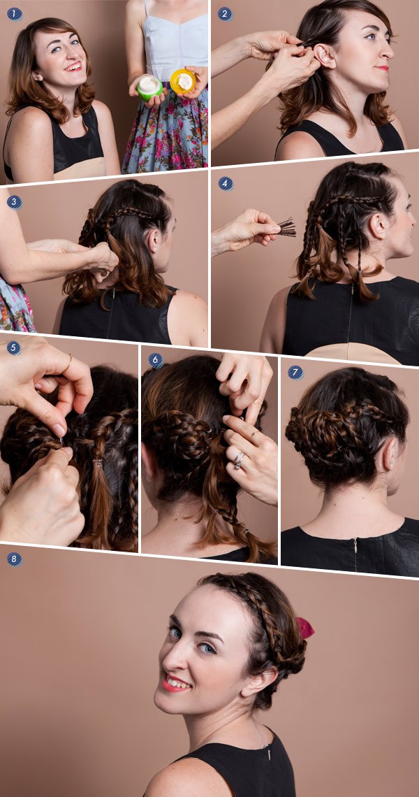 Braided Updo Hairstyle Tutorial for Short Hair