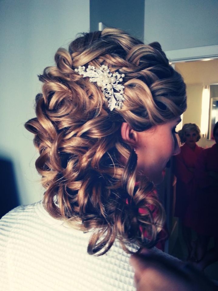 Curly Wavy Wedding Hairstyle