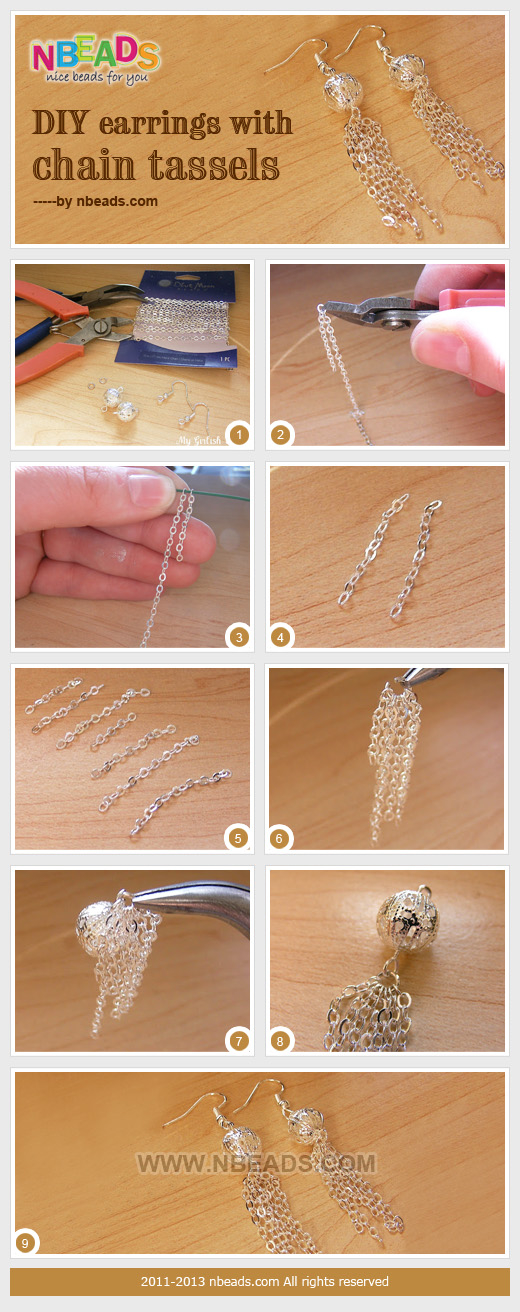 Earrings with Chain Tassels