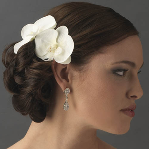 Floral Bun Bride Hairstyle via
