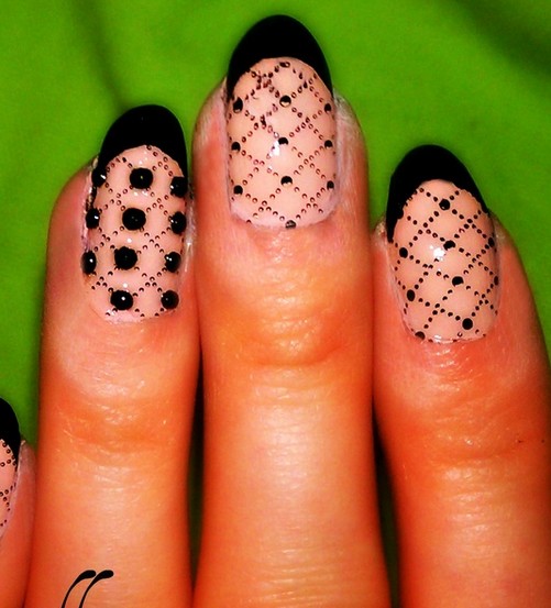 Nude Fishnet Nails