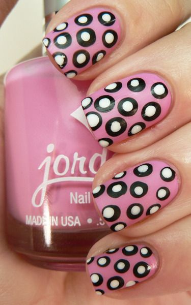 Pink Nails with Dots