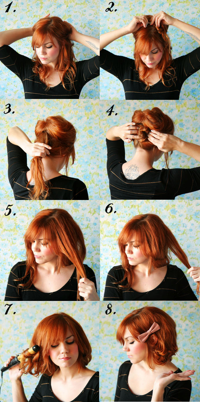 How To Make Long Hair Short Faux Bob Hair Tutorials