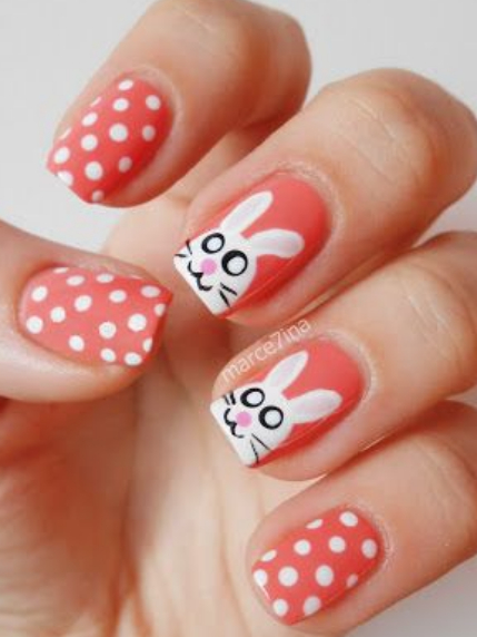 Red Nails with Bunny