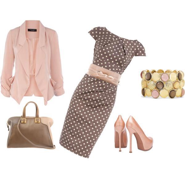 Spring Polyvore Combinations in Baby Pink: Polka Dot
