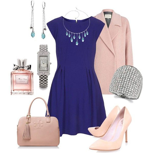 Spring Polyvore Combinations in Baby Pink: Stylish Navy Blue