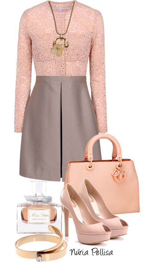 Spring Polyvore Combinations in Baby Pink： Elegance