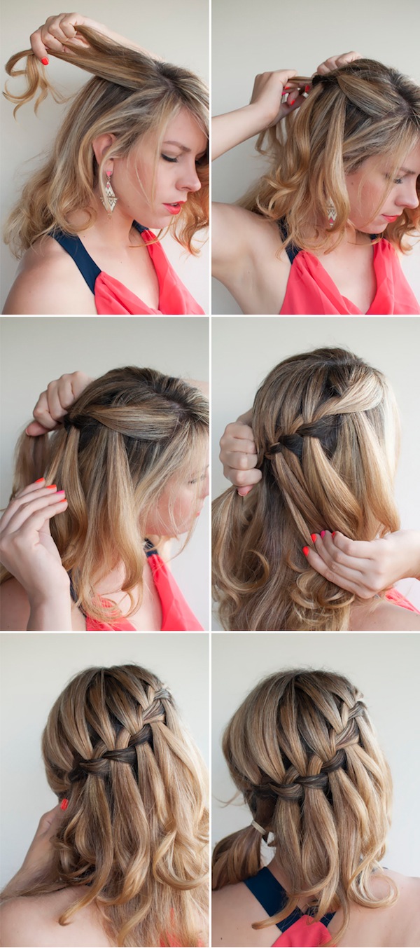 Stylish Waterfall Braid