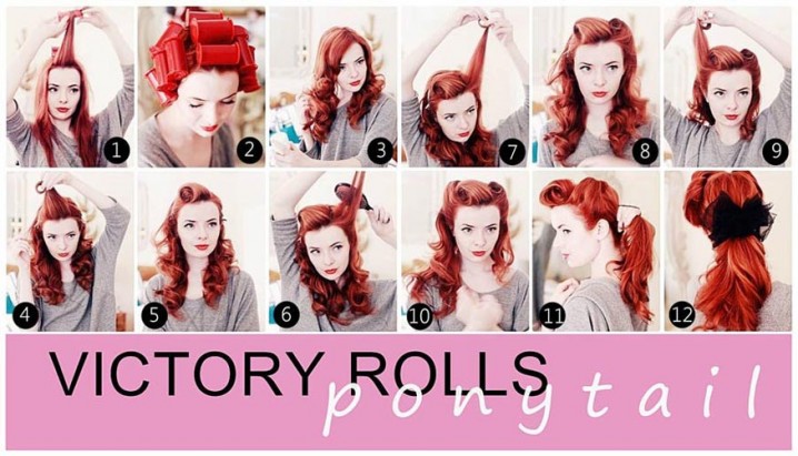 Victory Rolls Ponytail Vintage Hairstyle Tutorial