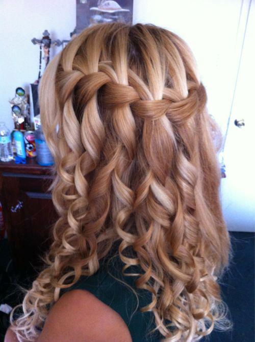 Waterfall Braid for Curly Hair