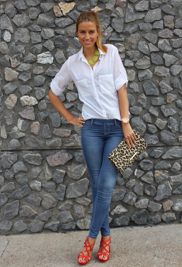 White Blouse Outfit with a Blue Jeans