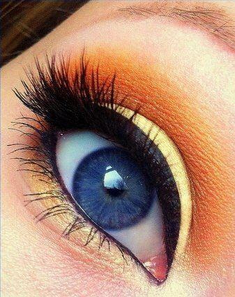 Orange Eye Makeup Ideas: Pastel Yellow as Liners