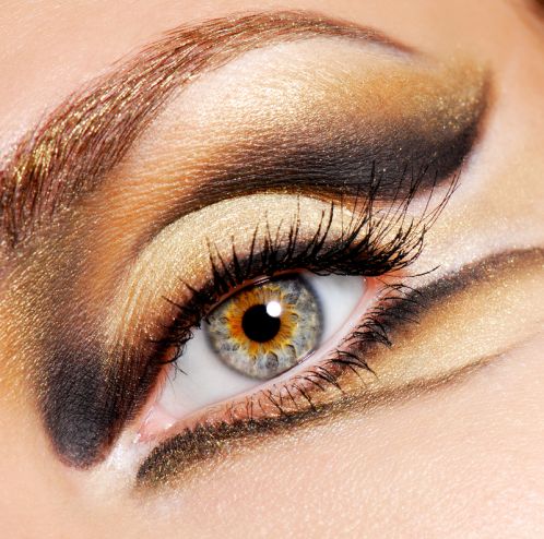 Gold Eyes for Night Makeup Ideas via