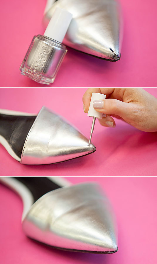 Cover up a scratch on scuffed shoes