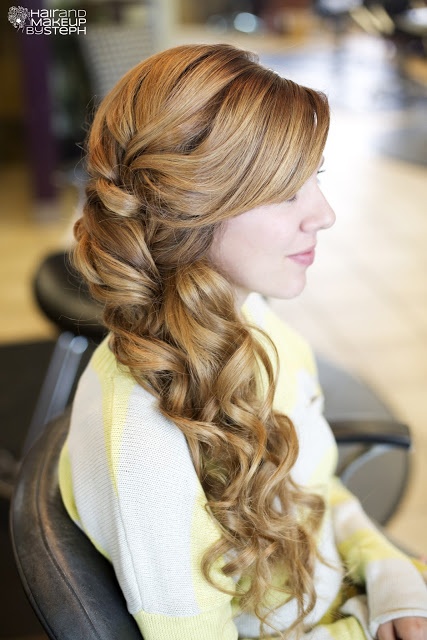 Amazing Side-swept Curly Hairstyle