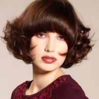 Beautiful Medium Haircut with a Round Fringe