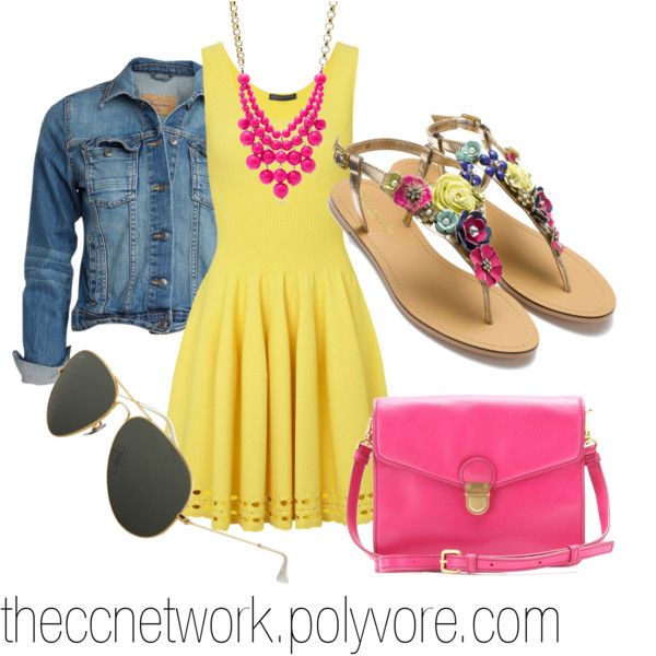 Bright Colored Dress Outfit Idea for Summer