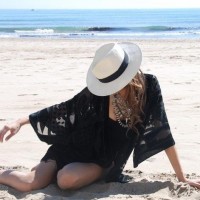 Chic Beach Look with Hat