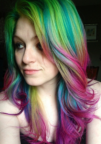 Chic Rainbow Ombre Hair