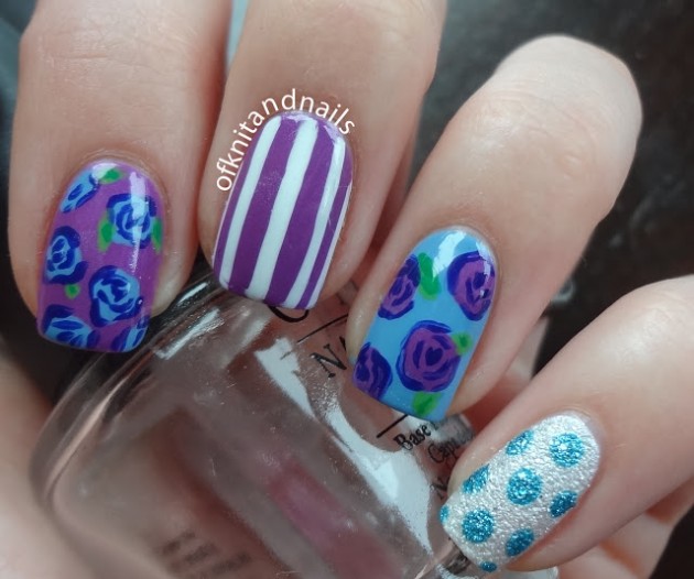 Colorful Flower Nail Designs