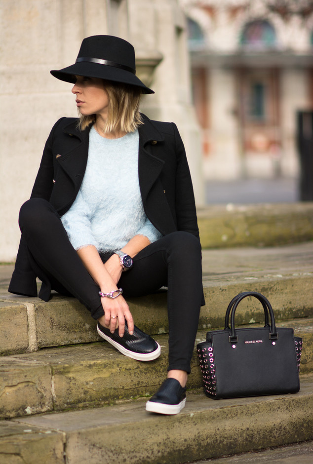 Cool Black Outfit with Slip-on Shoes