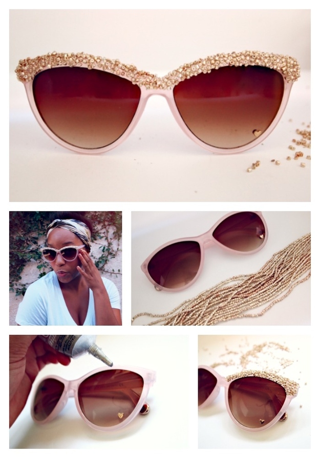 DIY Embellished Sunglasses With Beads