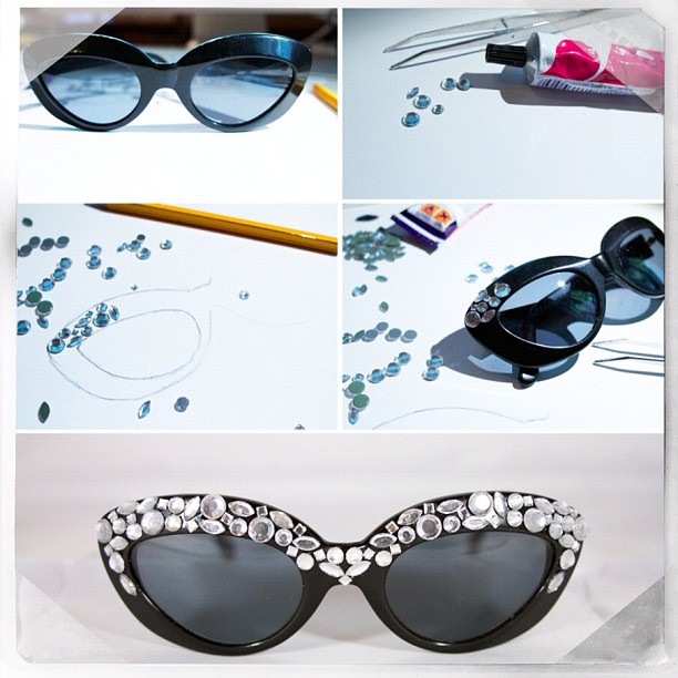 DIY Embellished Sunglasses With Gemstone