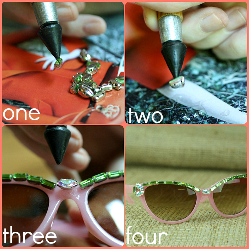 DIY Embellished Sunglasses With Rhinestone