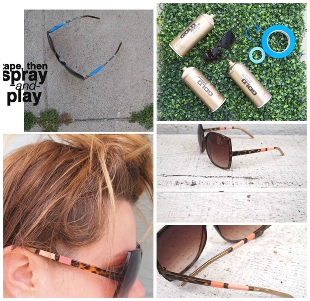 DIY Embellished Sunglasses With Spray