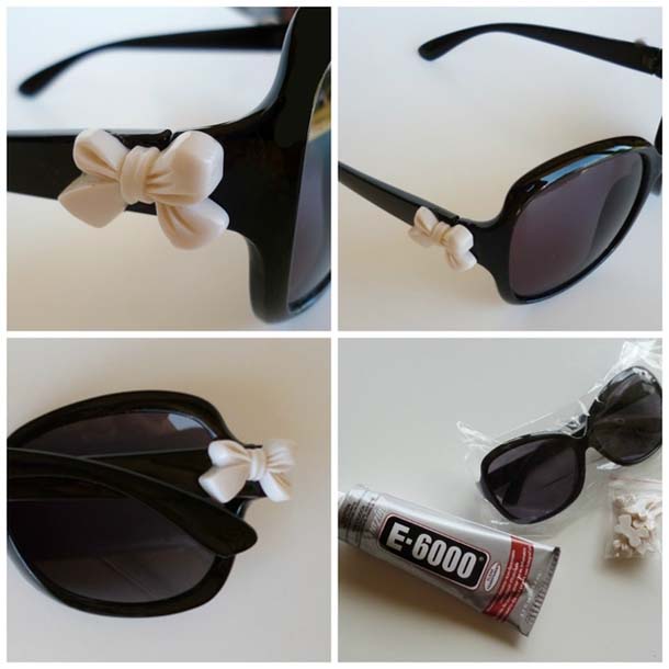DIY Embellished Sunglasses With a Bow