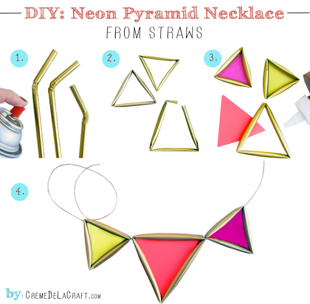 DIY Neon Necklace From Straws