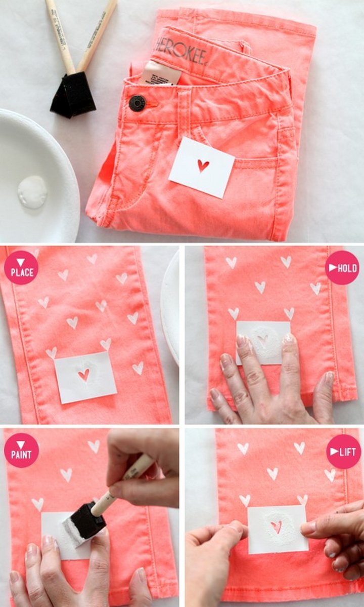 DIY Painted Heart Jeans