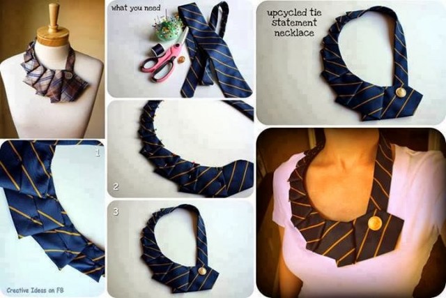 DIY Recycled Tie Necklace