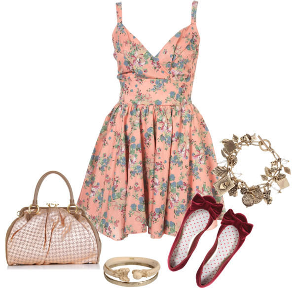 Floral Dress Outfit Idea for Summer