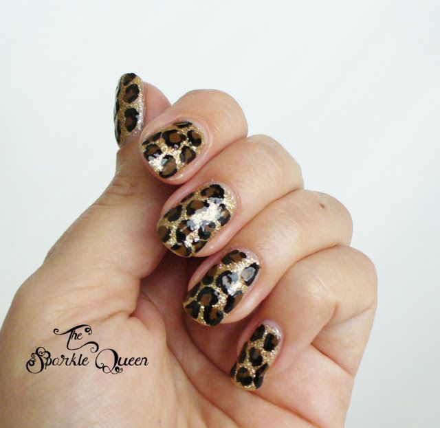 Gold and Black Nails