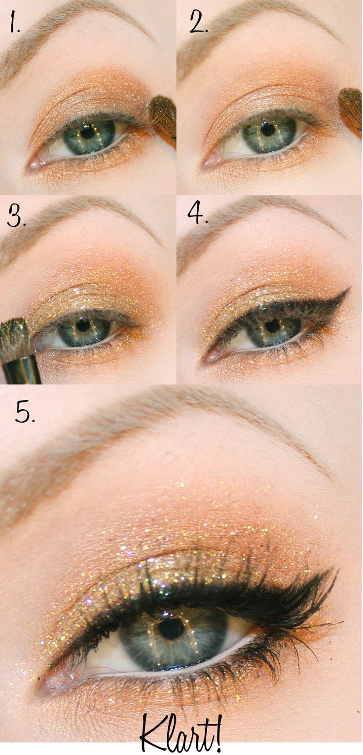 Golden Shimmer Eye Makeup Tutorial