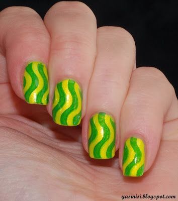 Green and Yellow Nails