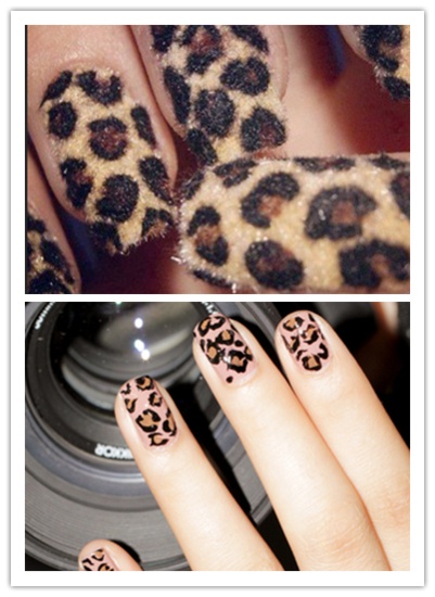 Leopard Velvet Nails
