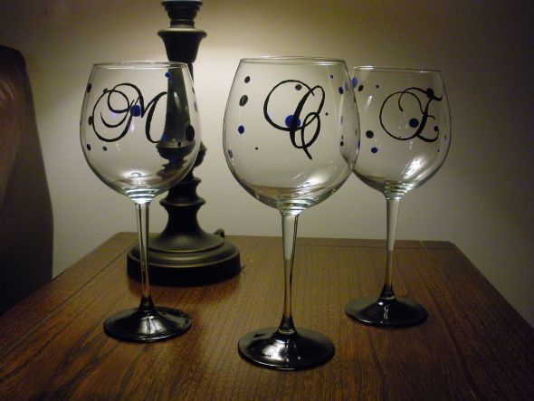 Letter Wine Glasses