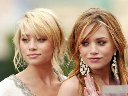 Mary Kate and Ashley Olsen Messy Hair with Wispy Bangs