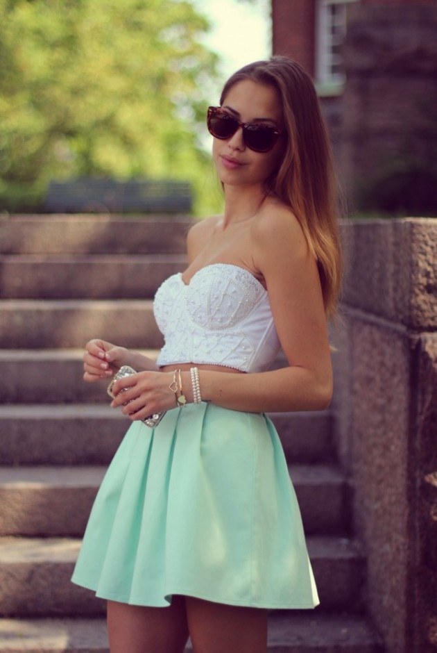 Mint Outfit Ideas - Mint Flare Skirt