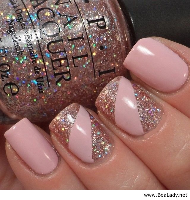 Nude Nails With Glitters