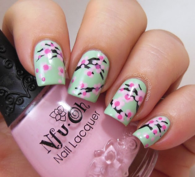 Pastel Flower Nail Designs