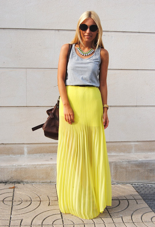 Pastel Outfit Idea with Yellow Pleated Skirt